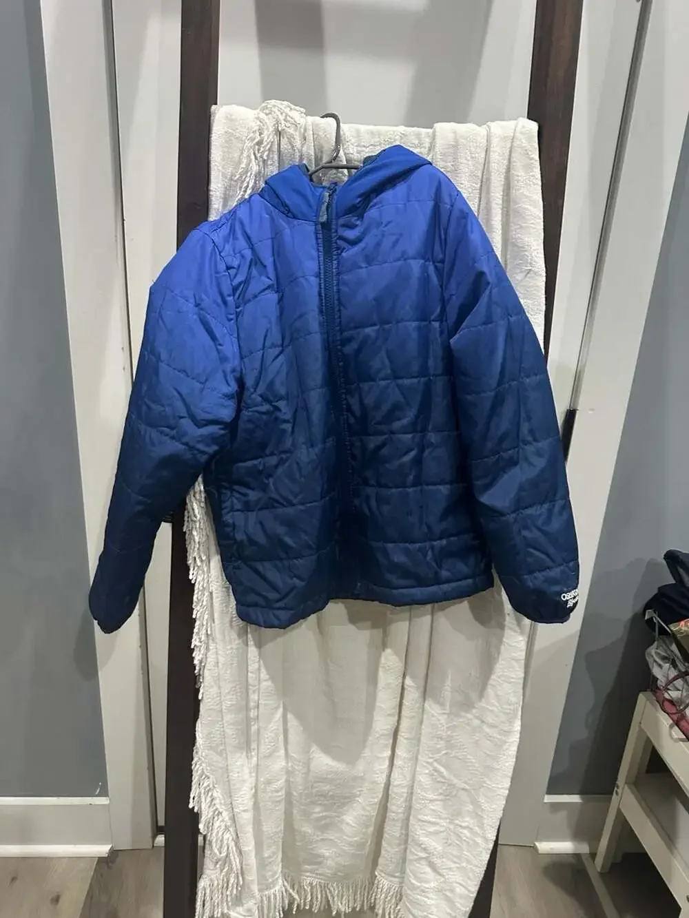 OshKosh B'gosh Blue Quilted Hooded Puffer Jacket Youth Size 10